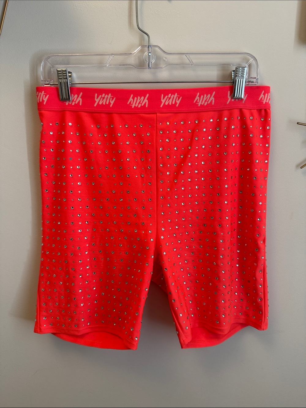 YITTY Neon Pink Studded Athletic Men’s Shorts